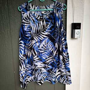 Catherines 1X (18/20W) Tropical Palm Leaf Sleeveless Top